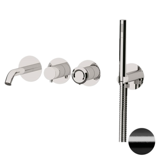 Смеситель для ванны Remer Element ET53D2PCFP встраиваемый в стену черный