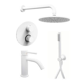 Душевая система Paffoni Light KITLIQ018BO071 встраиваемая в стену цвет белый с термостатом