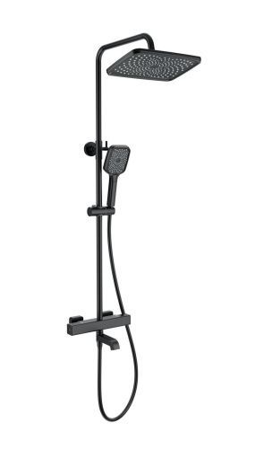 Душевая стойка Wonzon & Woghand Stay WW-B3016-T1-MB настенная цвет черный с термостатом