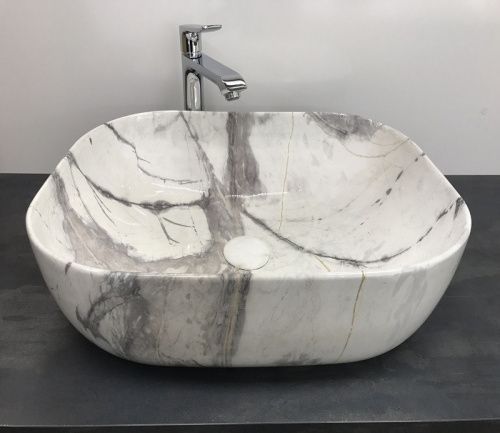 Раковина из сантехнического фаянса CeramaLux K397G125 50х40 накладная цвет белый без отверстий под смеситель