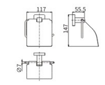 Бумагодержатель CeramaLux Quadro 61907 - фото 2