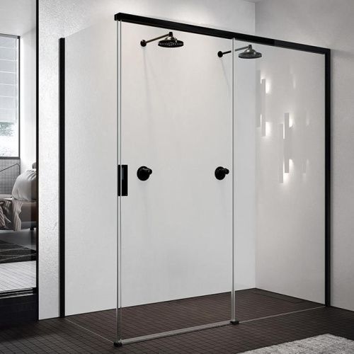 Боковая стенка Novellini Opera OPEFH89S-1H 120х200 стекло прозрачное профиль черный