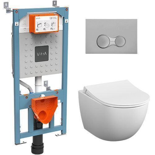 Комплект унитаз с инсталляцией и клавишей смыва Vitra Sento 9830B003-7207