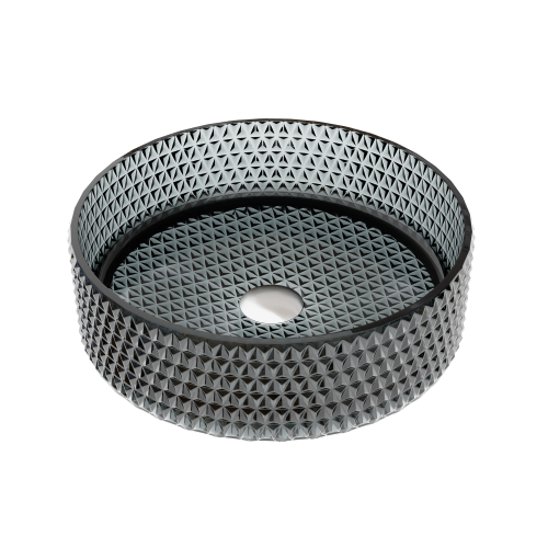 Раковина стеклянная Ceramica Nova CRISTAL CN6060 40х40 накладная цвет черный без отверстий под смеситель