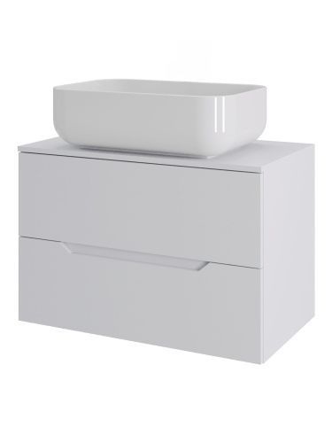 Тумба с раковиной Orange Line Li-70TuwMDF+B03-600W 70х50 подвесная цвет белый