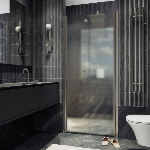 Душевая дверь Maybah Glass MGD-436-5 90х200 стекло матовое профиль хром