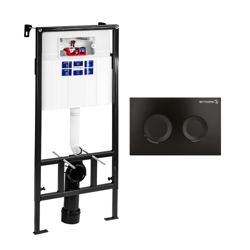 Инсталляция Bettoserb Sava Fix Slim SET40006467 с клавишей смыва COOL черный матовый