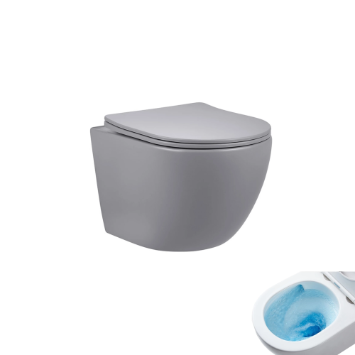 Унитаз подвесной Gid Tornado 62259Y серый с сиденьем микролифт безободковый смыв торнадо