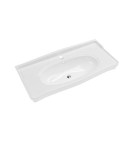 Раковина из сантехнического фарфора Kirovit Модерн Вн Крв32 110х50 накладная цвет белый