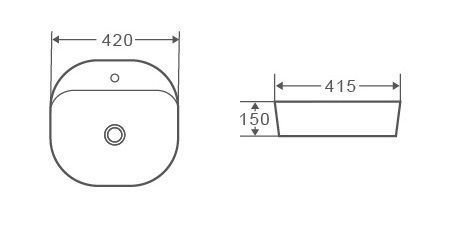 Раковина из сантехнического фаянса Grossman GR-3028 40х40 накладная цвет белый 1 отверстие под смеситель - фото 4