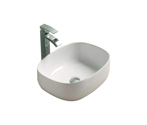 Раковина из сантехнического фаянса Velvex 78542 50х40 накладная цвет белый без отверстий под смеситель