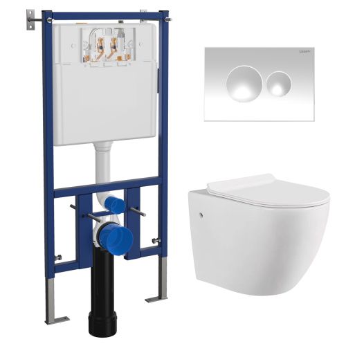 Комплект унитаз с инсталляцией с клавишей смыва Loranto  4501+7310+CS-2003HM