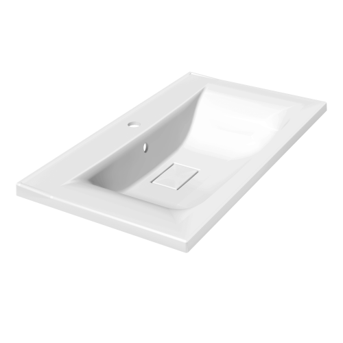 Раковина из искусственного камня Paola Paola Elegante 800 80х50 полувстраиваемая цвет белый 1 отверстие под смеситель