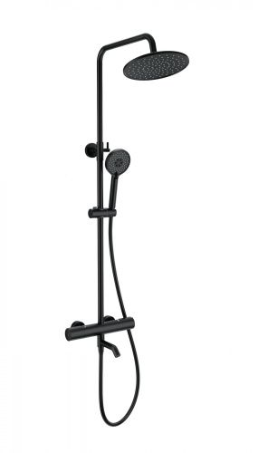 Душевая стойка Wonzon & Woghand Inn WW-A3006-T1-MB настенная цвет черный с термостатом