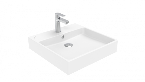Раковина из сантехнического фарфора Creavit Next NX255-00CB00E-0000 50х50 накладная цвет белый 1 отверстие под смеситель