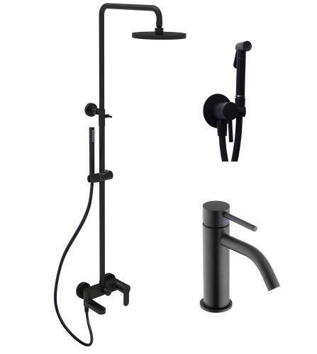 Душевая стойка Paffoni Light KITZCOL632NO71 настенная цвет черный