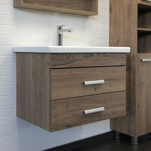 Тумба с раковиной Comforty Никосия 00-00008855CF 70х50 подвесная цвет коричневый