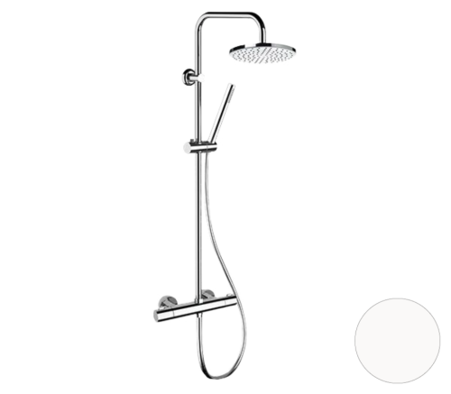 Душевая стойка Remer Elegance EQ32X7MMM20BO настенная цвет белый с термостатом