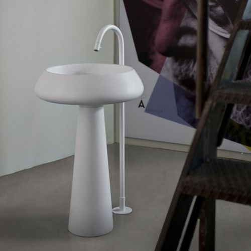 Раковина керамическая Agape Bjhon ACER1082FZ 50 см напольная цвет белый без отверстий под смеситель