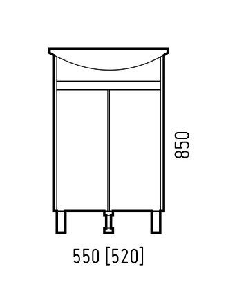Тумба под раковину Corozo Орегон SD-00001444 50х30 напольная цвет серый - фото 2