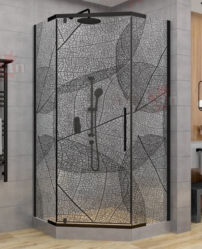 Душевой уголок AvaCan PB90 90х90 стекло тонированное профиль черный без поддона