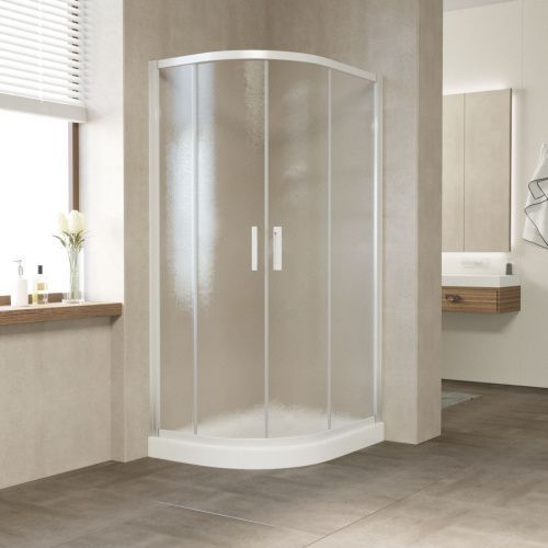 Душевой уголок Vegas-Glass ZS-F TUR+NOVO ZS-F NOVO h2000 120*110 01 02 120х110 стекло рифленое профиль белый без поддона