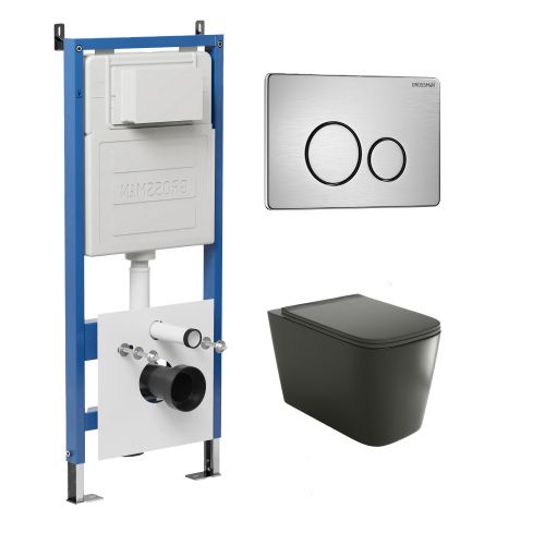 Инсталляция + кнопка смыва + унитаз Grossman Style 97.4441BMS.05.12M