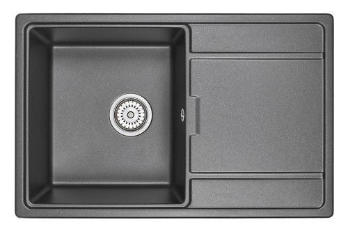 Кухонная мойка Granula 7804, ЧЁРНЫЙ 80х50 цвет черный поверхность матовая