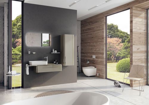 Тумба с раковиной Creavit Angel AL0120.01.BBK ХРОМ+UL060 120х50