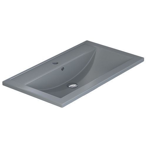 Раковина из искусственного камня Uperwood Foster Quartz 291030037 80х50 полувстраиваемая цвет серый