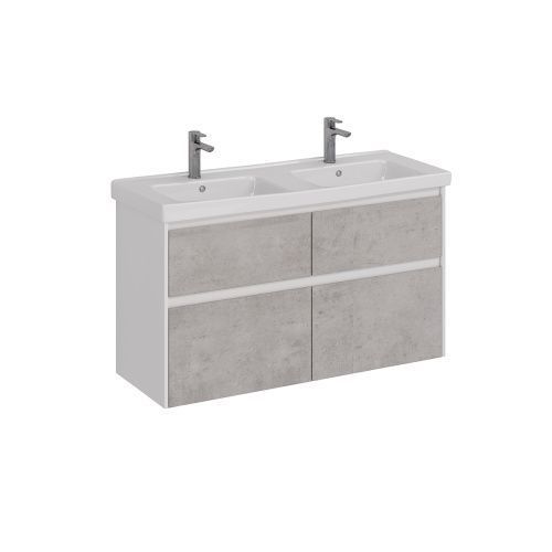 Тумба под раковину LeMark Combi LM03C125T-Beton 120х40 напольная цвет серый/белый