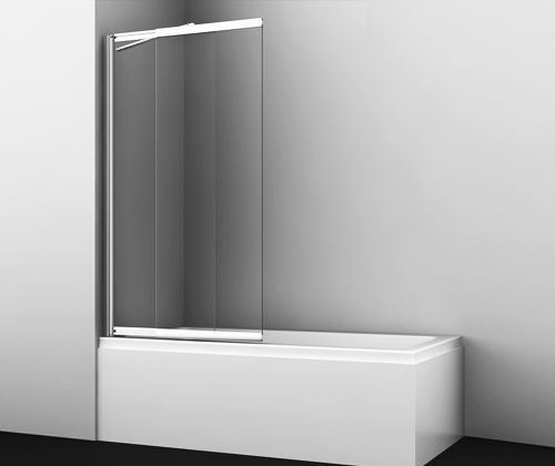 Душевая шторка на ванну Wasserkraft Main 41S 41S02-80WS Fixed 80х140 стекло прозрачное профиль хром ориентация универсальная