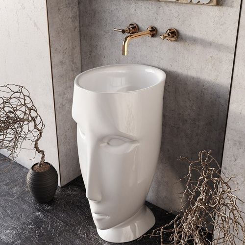 Раковина керамическая Kerasan ARTWORK 474030 50 см напольная цвет белый без отверстий под смеситель