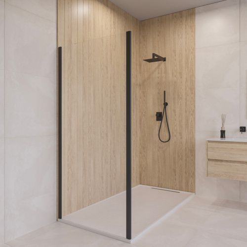 Боковая стенка RGW 352205508-14 80х190 стекло прозрачное профиль черный