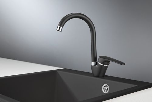 Смеситель для кухни Granula 1024, ТУРМАЛИН на мойку черный