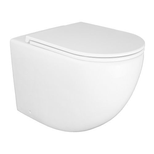 Унитаз приставной Azario Grado AZ-2141D-UQ1 хром с сиденьем микролифт безободковый смыв торнадо