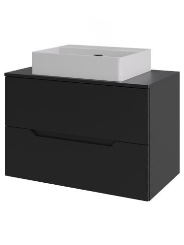 Тумба с раковиной Orange Line Li-70TubMDF+B04-500W 70х50 подвесная цвет черный