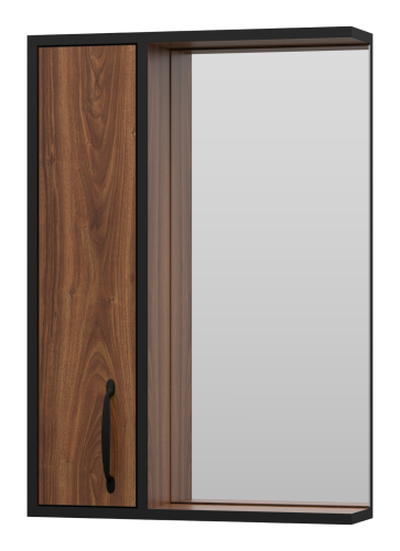 Зеркало-шкаф Misty Кедр П-Кед04050-011Л 50х70 подвесной цвет коричневый/черный