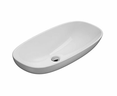 Раковина керамическая Globo Stockholm LA071BI 70х40 накладная цвет белый без отверстий под смеситель