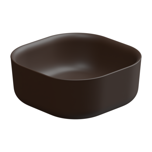 Раковина керамическая GSG Ceramic Design Hit! HILAVQU42035 40х40 накладная цвет коричневый без отверстий под смеситель