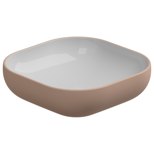 Раковина керамическая GSG Ceramic Design Easy EALAVQU45BI000/032 50х50 накладная цвет белый/бежевый без отверстий под смеситель