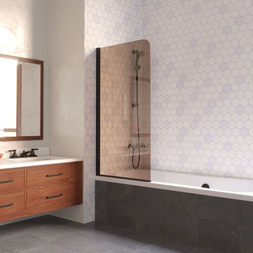 Душевая шторка на ванну Vegas-Glass EV LUX EV LUX 60 02М 05 L 60х150 стекло тонированное профиль черный ориентация левая