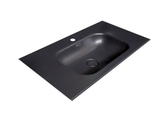 Раковина керамическая Armadi Art Vallessi 838-080-A 80х50 встраиваемая цвет черный 1 отверстие под смеситель