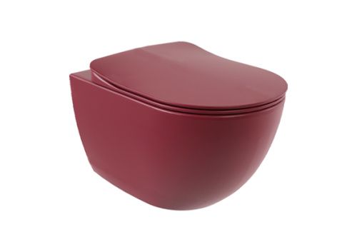 Чаша унитаза подвесная Creavit Free FE322-00BR00E-0000 цвет бордовый без сиденья смыв торнадо