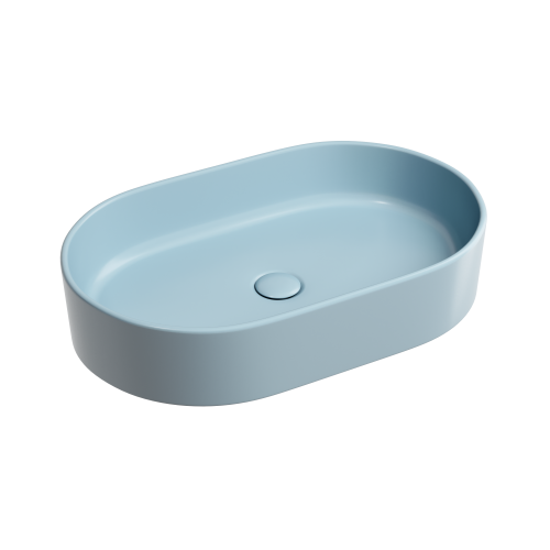 Раковина из сантехнического фарфора Ceramica Nova ELEMENT CN6048ML 60х40 накладная цвет синий без отверстий под смеситель