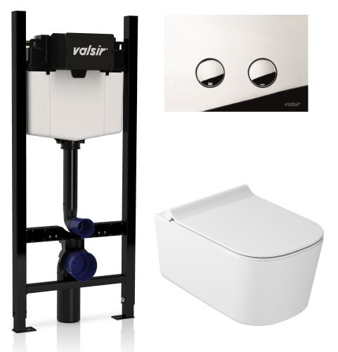 Комплект унитаз с инсталляцией и клавишей смыва Valsir KIT VSCR 5486 Slim P4