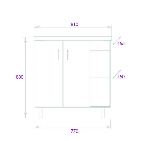 Тумба под раковину Onika Тимбер 108053 80х50 напольная цвет серый/коричневый - фото 3