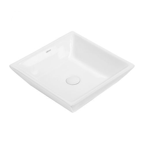 Раковина из сантехнического фаянса Abber RECHTECK AC2214 40х40 накладная цвет белый без отверстий под смеситель