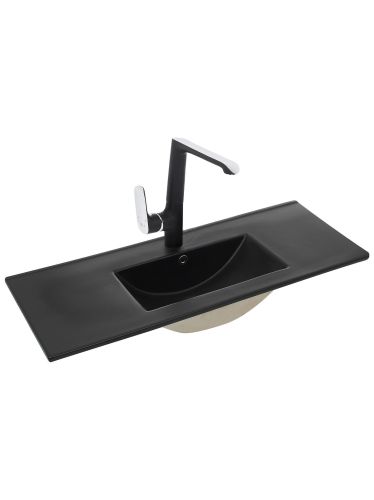 Раковина из сантехнического фаянса WeltWasser WW SK 10000005575 40 см встраиваемая цвет черный 1 отверстие под смеситель