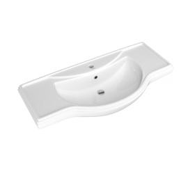 Раковина из сантехнического фаянса СанТа Classic105 110х50 накладная цвет белый